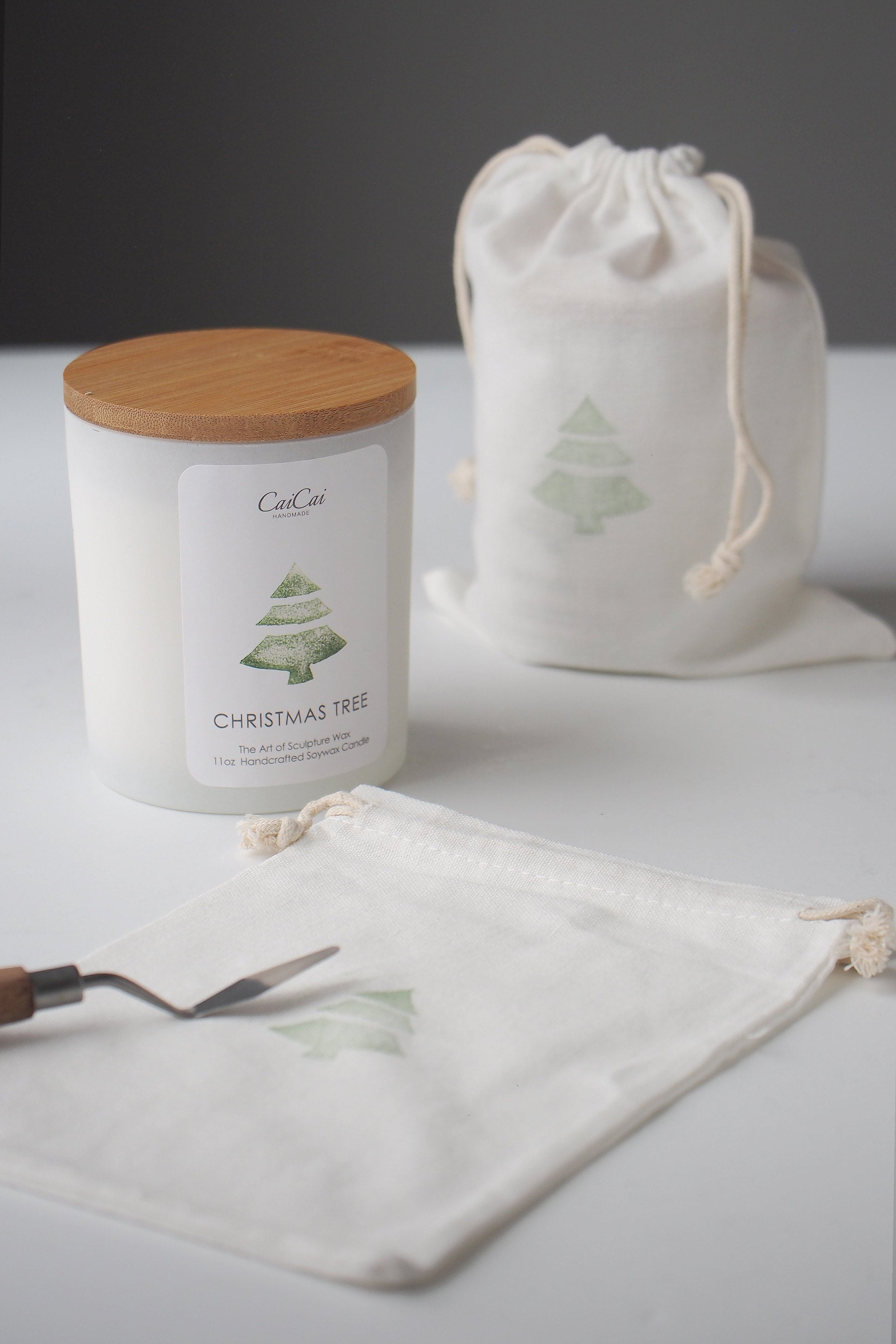 CaiCaiHandmade Christmas Tree Candle