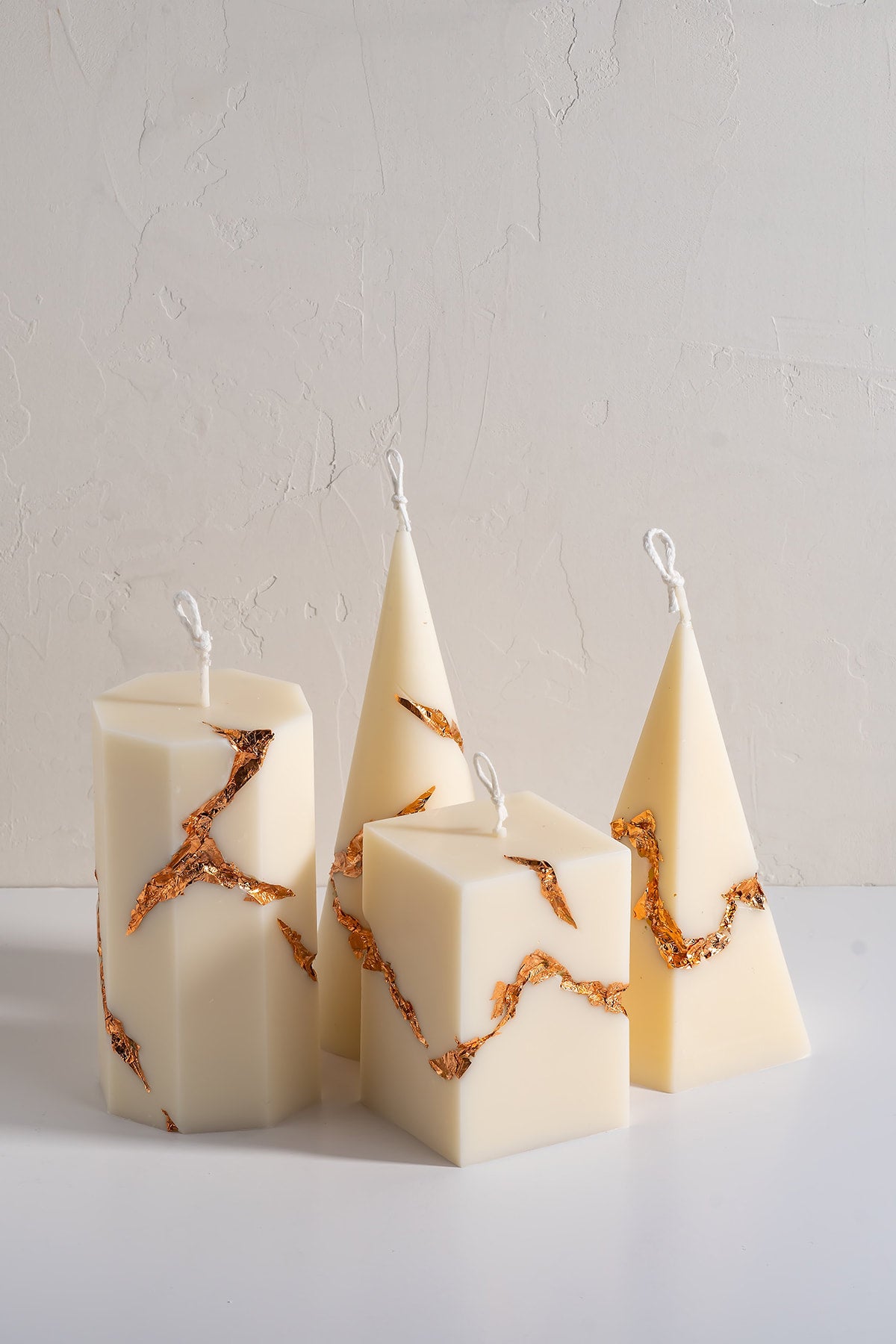 Rose Gold-Rimmed Ivory Geometry | CaiCaiHandmade